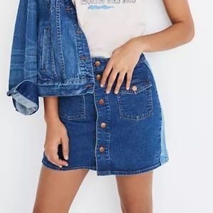Madewell Two Tone Denim Skirt